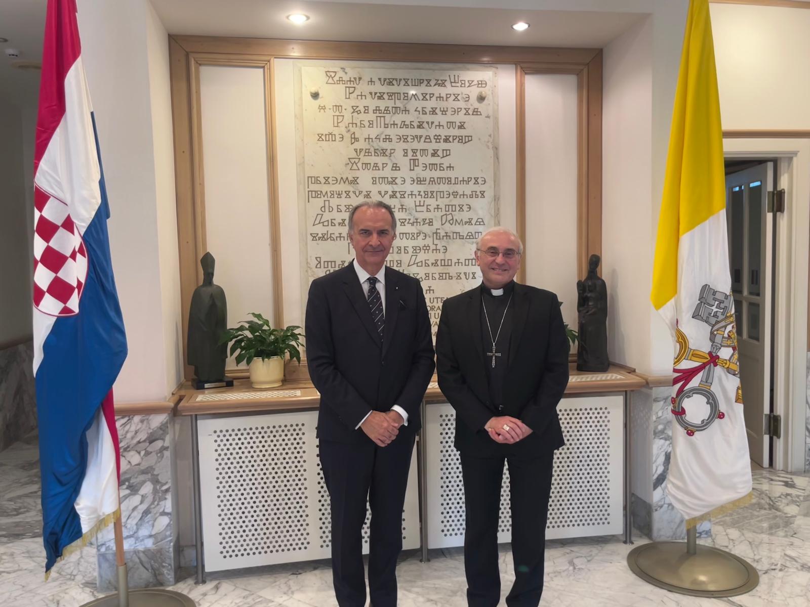 Ambassador Mortini meets with the new Apostolic Nuncio Monsignor Leopoldo Girelli